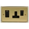 Eurolite Stainless Steel 45Amp Switch with a socket Polished Brass