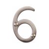 Heritage Brass Numeral 6 Face Fix 51mm (2") Satin Nickel finish