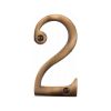 Heritage Brass Numeral 2 Face Fix 76mm (3") Antique Brass finish