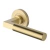Heritage Brass Door Handle Lever on Rose Spectral Design Satin Brass Finish