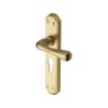Heritage Brass Door Handle Euro Profile Plate Charlbury Design Satin Brass Finish
