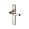 Heritage Brass Door Handle for Euro Profile Plate Luna Design Satin Nickel finish