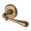 Heritage Brass Door Handle Lever Latch on Round Rose Roma Design Antique Brass finish