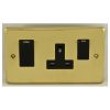 Eurolite Stainless Steel 45Amp Switch with a socket Satin Brass