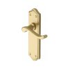 Heritage Brass Door Handle Lever Latch Buckingham Design Satin Brass finish