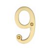 Heritage Brass Numeral 9 Face Fix 76mm (3") Satin Brass finish