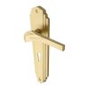 Heritage Brass Door Handle Lever Lock Waldorf Design Satin Brass finish
