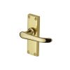 Heritage Brass Door Handle Lever Latch Windsor Short Design Polished Brass finish