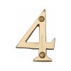 Heritage Brass Numeral 4 Face Fix 51mm (2") Polished Brass finish