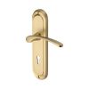 Heritage Brass Door Handle Lever Lock Ambassador Design Satin Brass Finish