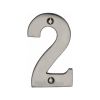 Heritage Brass Numeral 2 Face Fix 76mm (3") Satin Nickel finish