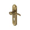 Heritage Brass Door Handle Lever Lock Verona Small Design Antique Brass finish