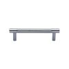 Heritage Brass Cabinet Pull Partial Knurl Design 96mm CTC Polished Chrome finish