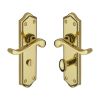 Heritage Brass Door Handle for Bathroom Buckingham Design Polished Brass finish