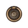 Floral Ring Pull 047mm Distressed Brass finish