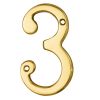 Numerals (0-9) Number 3 - Polished Brass