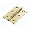 Double Steel Washered Brass Butt Hinge - Polished Lacquered (Pair)
