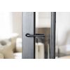 Forme Milly Lever Door Handle on Concealed Round Rose - Satin Chrome/Polished Chrome