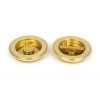 Polished Brass 75mm Art Deco Round Pull - Privacy Set