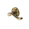 Heritage Brass Door Handle Lever Latch on 57mm Round Rose Bedford Design Antique Brass finish