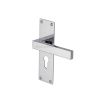 Heritage Brass Door Handle for Euro Profile Plate Metro Design Polished Chrome finish