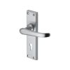 Heritage Brass Door Handle Lever Lock Windsor Design Satin Chrome finish