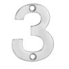 Numerals Number 3  - Satin Stainless Steel