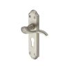 Heritage Brass Door Handle for Euro Profile Plate Verona Small Design Satin Nickel finish