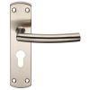 Steelworx Residential Arched Lever On Euro Lock Backplate - Satin Stainless Steel