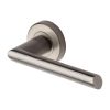 Sorrento Door Handle Lever Latch on Round Rose Mercury Design Satin Nickel finish