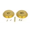 Polished Brass 75mm Art Deco Round Pull - Privacy Set