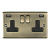 Eurolite Enhance Decorative 2 Gang USB Socket Antique Brass