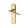 Heritage Brass Door Handle for Euro Profile Plate Kendal Design Satin Brass finish