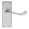 Victorian Scroll Lever On Short Latch Backplate - Satin Chrome