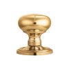 Concealed Fix Mushroom Mortice Knob - Polished Brass