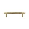 Heritage Brass Cabinet Pull Partial Knurl Design 96mm CTC Polished Brass finish
