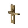 Heritage Brass Door Handle for Euro Profile Plate Windsor Design Antique Brass finish
