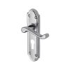 Heritage Brass Door Handle for Euro Profile Plate Meridian Design Polished Chrome finish