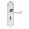 Victorian Scroll Lever On Shaped Wc Backplate - Polished Chrome
