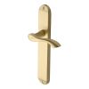 Heritage Brass Door Handle Lever Latch Algarve Long Design Satin Brass finish