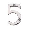Heritage Brass Numeral 5 Face Fix 51mm (2") Polished Chrome finish
