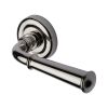 Heritage Brass Door Handle Lever Latch on Round Rose Colonial Design Polished Nickel finish