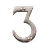 Heritage Brass Numeral 3 Face Fix 51mm (2") Satin Nickel finish