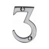 Heritage Brass Numeral 3 Face Fix 51mm (2") Satin Chrome finish