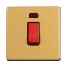 Eurolite Concealed 3mm 1 Gang 45 Amp Switch with Neon Indicator Satin Brass
