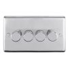 Eurolite Stainless Steel 4 Gang Dimmer Polished Stainless Steel