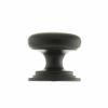 Old English Lincoln Solid Brass Victorian Cabinet Knob 38mm on Concealed Fix - Matt Black