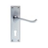 Contract Victorian Scroll Lever On Lock Backplate - Satin Chrome