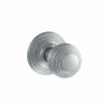 Old English Ripon Solid Brass Reeded Beehive Mortice Door Knob on Concealed Fix Rose - Satin Chrome