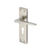 Heritage Brass Door Handle for Euro Profile Plate Kendal Design Satin Nickel finish